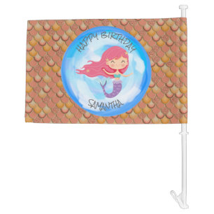  Magical Mermaid Birthday Car Flag