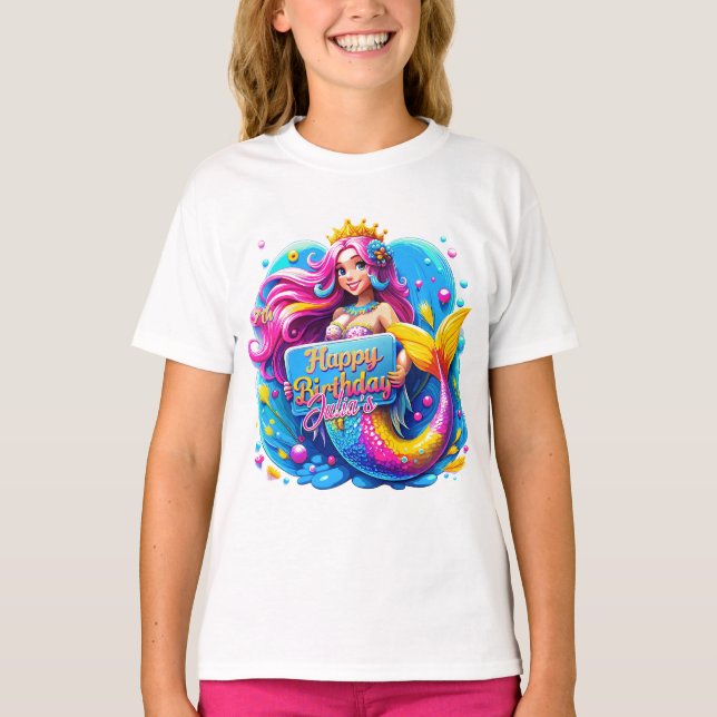 Magical Mermaid Birthday Delight, Birthday gift T-Shirt (Front)