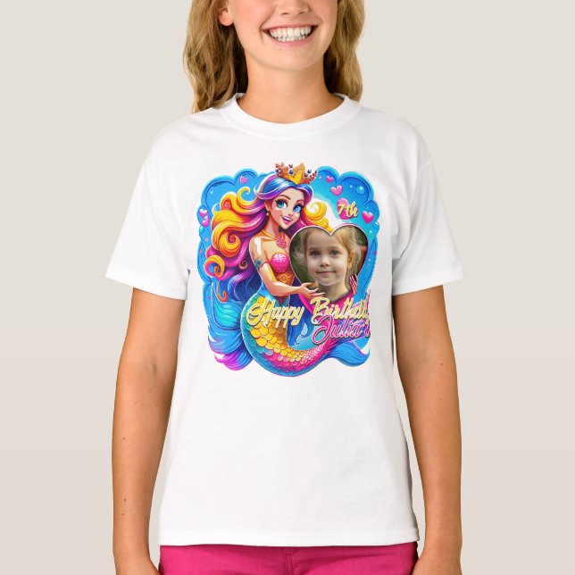 Magical Mermaid Birthday Delight, Customized Gift  T-Shirt (Front)