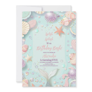 Magical Mermaid Birthday Invitation