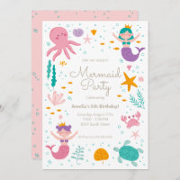 Magical Mermaid Birthday Invitation