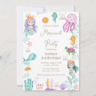 Magical Mermaid Birthday Invitation