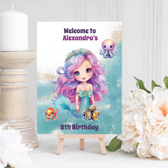 Magical Mermaid  Birthday Party Foam Board (Creator Uploaded)