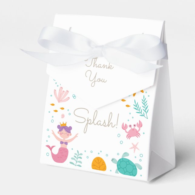 Magical Mermaid Birthday Party Gift and Favor Box (Front Side)