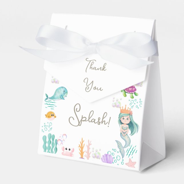 Magical Mermaid Birthday Party Gift and Favor Boxes (Front Side)