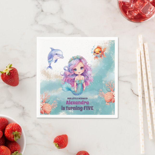 Magical Mermaid  Birthday Party Napkins (Insitu)