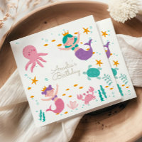 Magical Mermaid Birthday Party Napkins