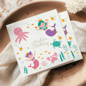 Magical Mermaid Birthday Party Napkins