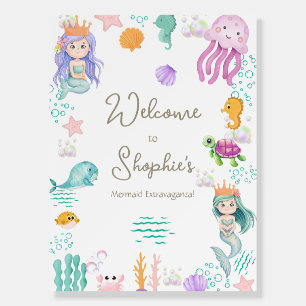 Magical Mermaid Birthday Party Welcome  Foam Board