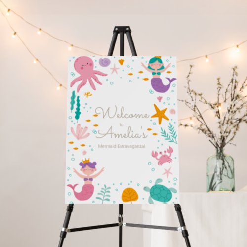 Magical Mermaid Birthday Party Welcome Sign