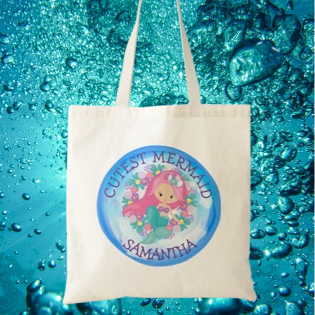  Magical Mermaid Birthday Tote Bag (Celebrate her birthday with a personalized mermaid tote bag—perfect for magical gifts  )