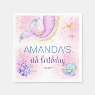 Magical Mermaid Birthday Under the Sea Napkins