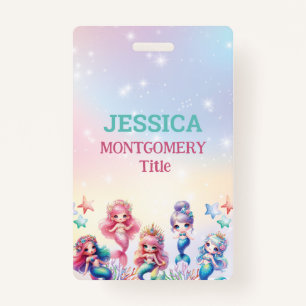 Magical Mermaid Birthday Under The Sea Photo Badge