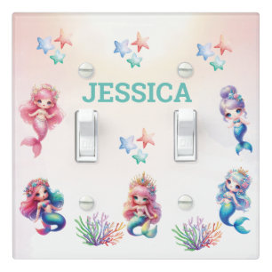 Magical Mermaid Birthday Under The Sea Photo Light Switch Cover