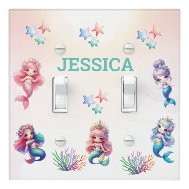 Magical Mermaid Birthday Under The Sea Photo Light Switch Cover (In Situ)