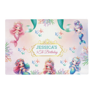 Magical Mermaid Birthday Under The Sea Photo Placemat