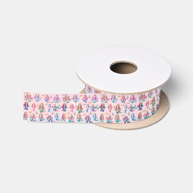 Magical Mermaid Birthday Under The Sea Photo Satin Ribbon (Spool)
