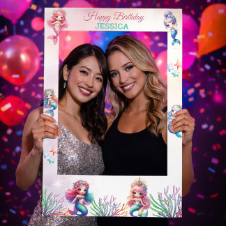 Magical Mermaid Birthday Under The Sea Photo Selfie Frame