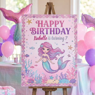 Magical Mermaid Birthday Welcome Sign