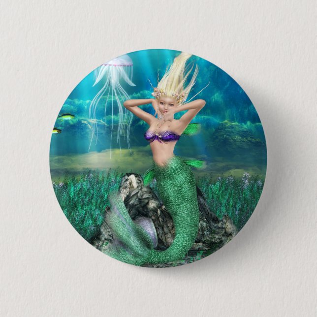 Magical Mermaid Button (Front)