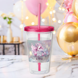 Magical Mermaid Children's Birthday Party Acrylic Tumbler