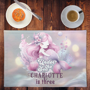 Magical Mermaid Children's Birthday Party Cloth Placemat