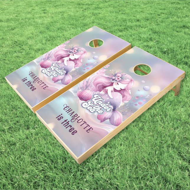 Magical Mermaid Children's Birthday Party Cornhole Set (Creator Uploaded)