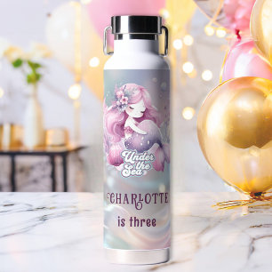 Magical Mermaid Children's Birthday Party Water Bottle