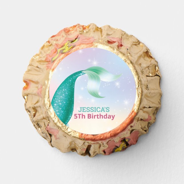 Magical Mermaid Green Tail 5Th Birthday  Reese's Peanut Butter Cups (Front)