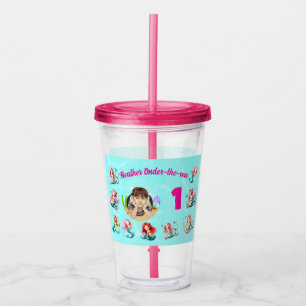Magical Mermaid Onder-the-sea 1st Birthday Favor Acrylic Tumbler