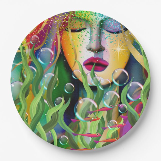 Magical Mermaid Paper Plates (Front)