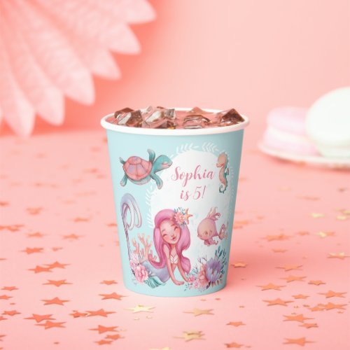 Magical Mermaid Party Birthday Paper Cups