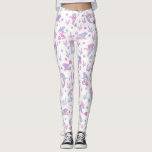Magical Mermaid Pattern on White Leggings