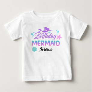 Magical Mermaid Pink Purple Birthday Baby T-Shirt