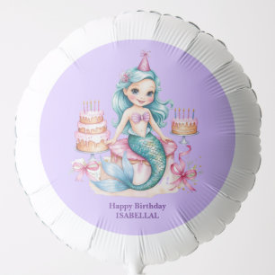 Magical mermaid rainbow Birthday girl party Balloon