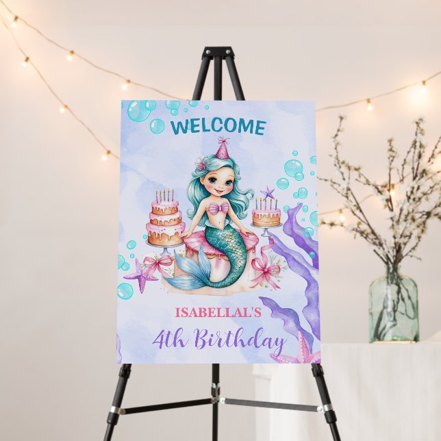Magical mermaid rainbow Birthday girl party Foam Board (In Situ (Stand))