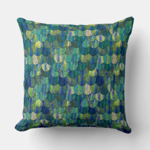 Magical Mermaid Scales Throw Pillow