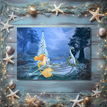 Magical Mermaid, Swan Boat and Christmas Tree Holiday Card<br><div class="desc">This Holiday Greeting Card features a magical golden mermaid sitting on the side of a beautiful swan boat with a Christmas tree. Inside Greeting ~ "Wishing You a Magical Holiday Season". The greeting can be modified to read as you wish. Some graphics by HandMek.etsy.com and Origins Digital Curio at www.etsy.com/shop/OriginsDigitalCurio....</div>