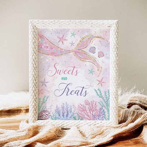 Magical Mermaid Sweets  Treats Party Sign