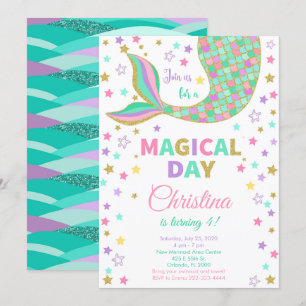 Magical Mermaid Tail Birthday Invitation