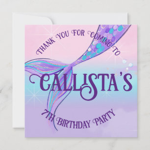 Magical Mermaid Tail Thank You Cards
