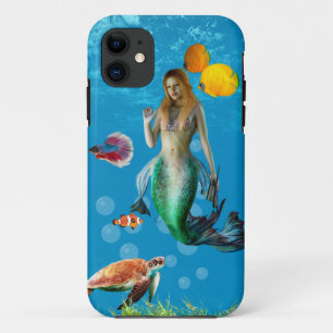 Magical Mermaid Treasure Hunt Blue Ocean Fantasy iPhone 11 Case