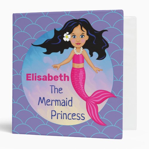 Magical Mermaid Under The Sea Birthday 3 Ring Binder