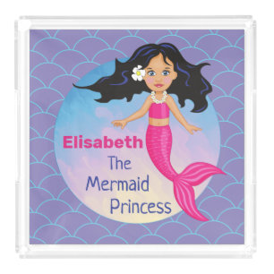 Magical Mermaid Under The Sea Birthday Acrylic Tray