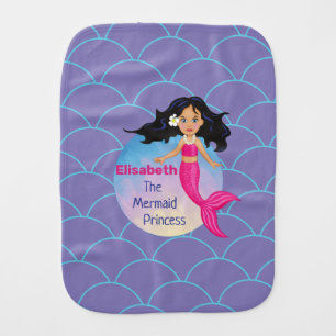 Magical Mermaid Under The Sea Birthday Baby Burp Cloth