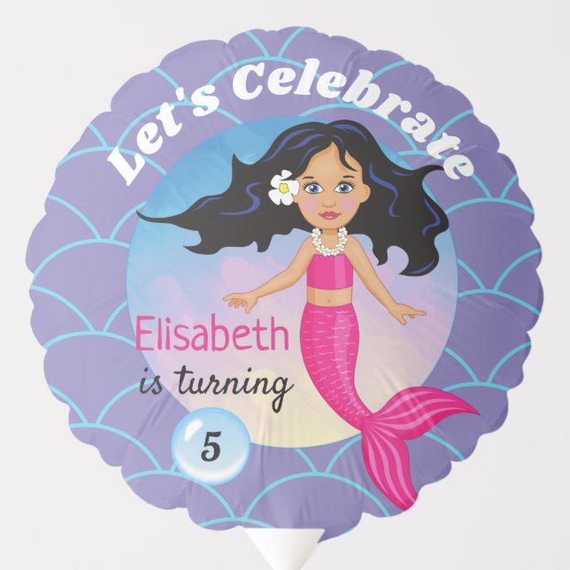 Magical Mermaid Under The Sea Birthday Balloon (Front)