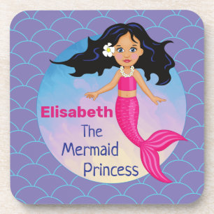Magical Mermaid Under The Sea Birthday Beverage Coaster