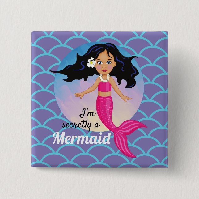 Magical Mermaid Under The Sea Birthday Button (Front)