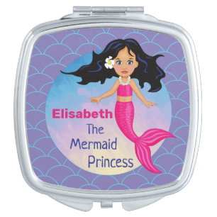 Magical Mermaid Under The Sea Birthday Compact Mirror
