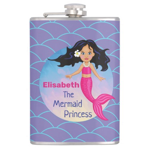 Magical Mermaid Under The Sea Birthday Flask